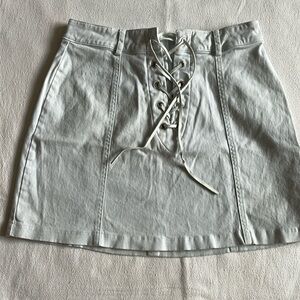 Pale blue lace-lace up skirt S